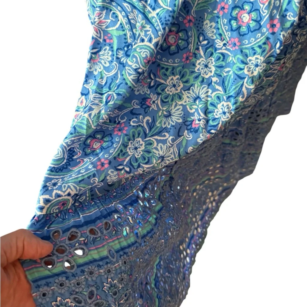 Chic Blue Floral Maxi Dress - Picture 4 of 9